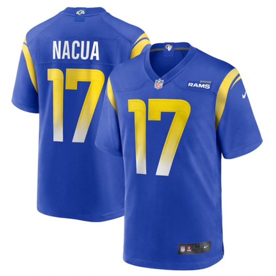 Men Los Angeles Rams 17 Puka Nacua Blue Stitched Football Game Jersey Men Los Angeles Rams 17 Puka Nacua Blue Stitched Football Game Jersey