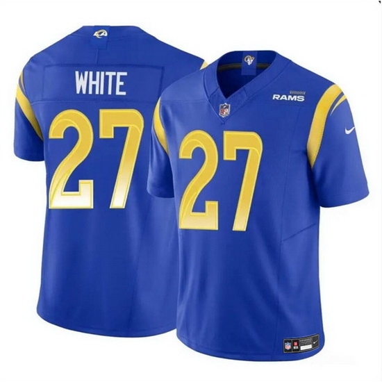Men Los Angeles Rams 27 Tre'Davious White Blue 2024 F U S E Vapor Untouchable Stitched Football Jersey Men Los Angeles Rams 27 Tre'Davious White Blue 2024 F U S E Vapor Untouchable Stitched Football Jersey