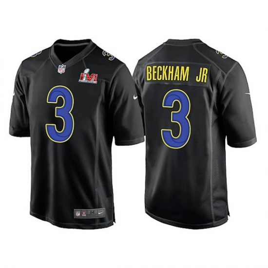 Men Los Angeles Rams 3 Odell Beckham Jr 2022 Black Super Bowl LVI Game Stitched Jersey Men Los Angeles Rams 3 Odell Beckham Jr 2022 Black Super Bowl LVI Game Stitched Jersey