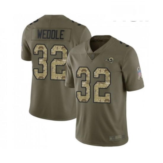 Men Los Angeles Rams 32 Eric Weddle Limited Olive Camo 2017 Salute to Service Football Jersey Men Los Angeles Rams 32 Eric Weddle Limited Olive Camo 2017 Salute to Service Football Jersey