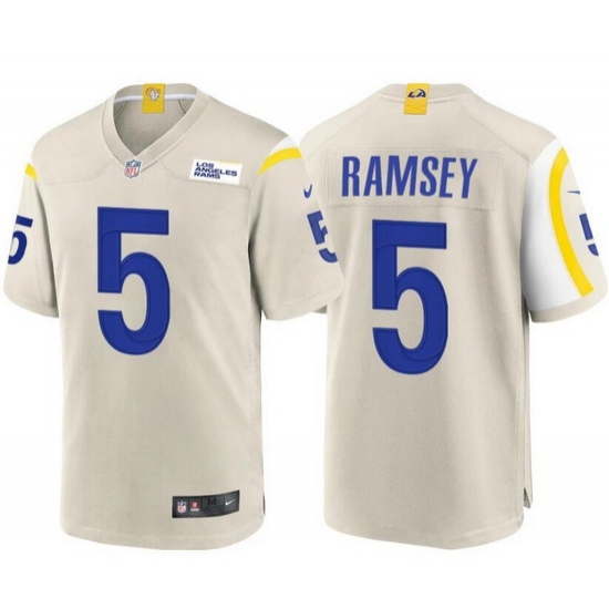 Men Los Angeles Rams #5 Jalen Ramsey Bone Stitched Football Limited Jersey Men Los Angeles Rams #5 Jalen Ramsey Bone Stitched Football Limited Jersey