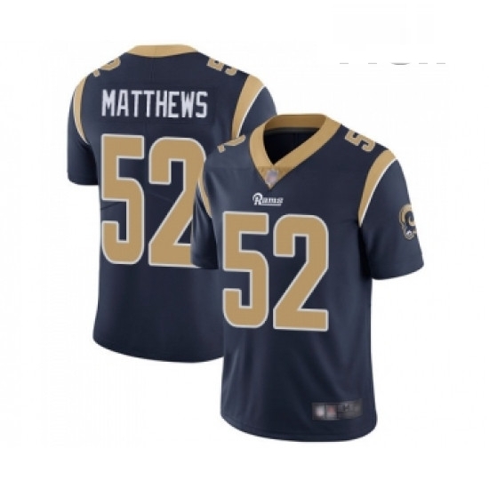 Men Los Angeles Rams 52 Clay Matthews Navy Blue Team Color Vapor Untouchable Limited Player Football Jersey Men Los Angeles Rams 52 Clay Matthews Navy Blue Team Color Vapor Untouchable Limited Player Football Jersey