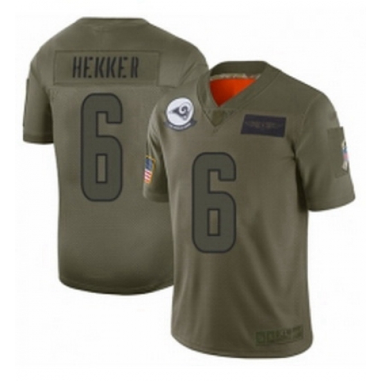 Men Los Angeles Rams 6 Johnny Hekker Limited Camo 2019 Salute to Service Football Jersey Men Los Angeles Rams 6 Johnny Hekker Limited Camo 2019 Salute to Service Football Jersey