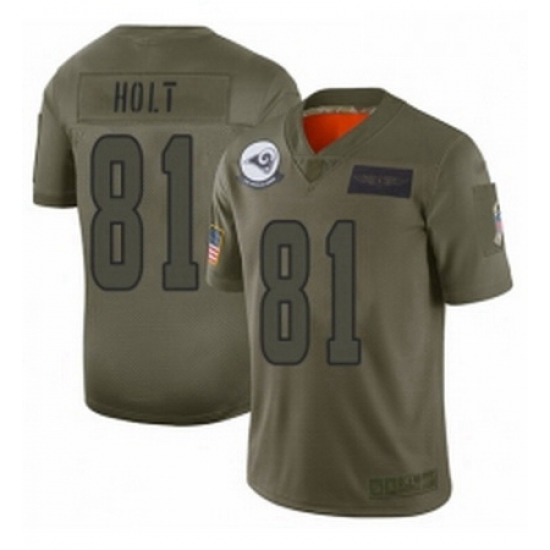 Men Los Angeles Rams 81 Torry Holt Limited Camo 2019 Salute to Service Football Jersey Men Los Angeles Rams 81 Torry Holt Limited Camo 2019 Salute to Service Football Jersey