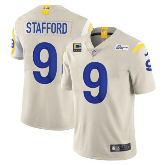 Men Los Angeles Rams 9 Matthew Stafford 2022 Bone With 4 Star C Patch Vapor Untouchable Limited Stitched Jersey Men Los Angeles Rams 9 Matthew Stafford 2022 Bone With 4 Star C Patch Vapor Untouchable Limited Stitched Jersey