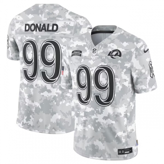 Men Los Angeles Rams 99 Aaron Donald 2024 Arctic Camo Salute To Service Limited Stitched Football Jersey Men Los Angeles Rams 99 Aaron Donald 2024 Arctic Camo Salute To Service Limited Stitched Football Jersey