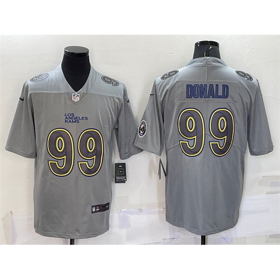 Men Los Angeles Rams 99 Aaron Donald Grey With Patch Atmosphere Fashion Stitched Jersey Men Los Angeles Rams 99 Aaron Donald Grey With Patch Atmosphere Fashion Stitched Jersey