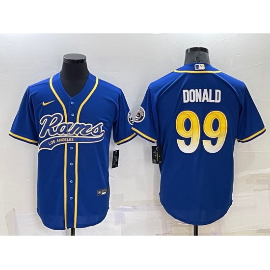 Men Los Angeles Rams 99 Aaron Donald Royal Cool Base Stitched Baseball Jersey Men Los Angeles Rams 99 Aaron Donald Royal Cool Base Stitched Baseball Jersey