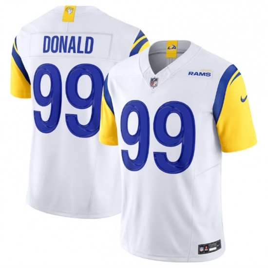 Men Los Angeles Rams 99 Aaron Donald White 2023 F U S E Vapor Untouchable Limited Stitched Football Jersey Men Los Angeles Rams 99 Aaron Donald White 2023 F U S E Vapor Untouchable Limited Stitched Football Jersey