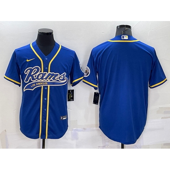 Men Los Angeles Rams Blank Blue With Patch Cool Base Stitched Baseball Jersey_ u526F u672C Men Los Angeles Rams Blank Blue With Patch Cool Base Stitched Baseball Jersey_ u526F u672C