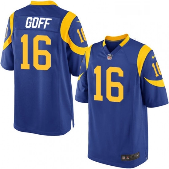 Men Nike Los Angeles Rams 16 Jared Goff Game Royal Blue Alternate NFL Jersey Men Nike Los Angeles Rams 16 Jared Goff Game Royal Blue Alternate NFL Jersey