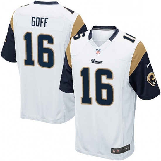 Men Nike Los Angeles Rams 16 Jared Goff Game White NFL Jersey Men Nike Los Angeles Rams 16 Jared Goff Game White NFL Jersey