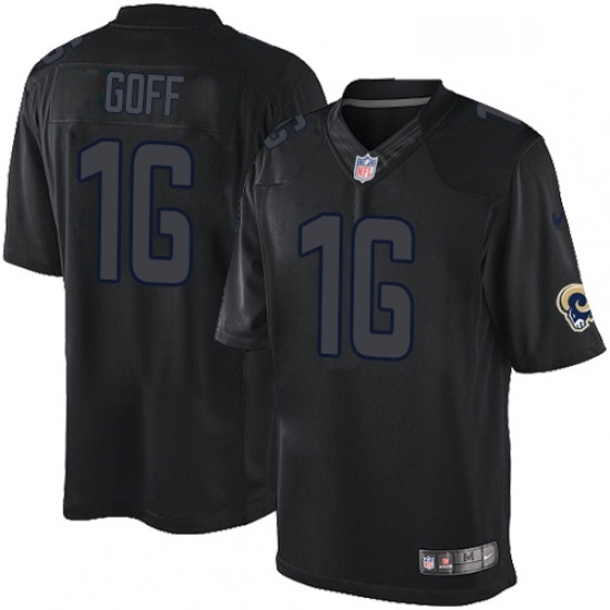 Men Nike Los Angeles Rams 16 Jared Goff Limited Black Impact NFL Jersey Men Nike Los Angeles Rams 16 Jared Goff Limited Black Impact NFL Jersey