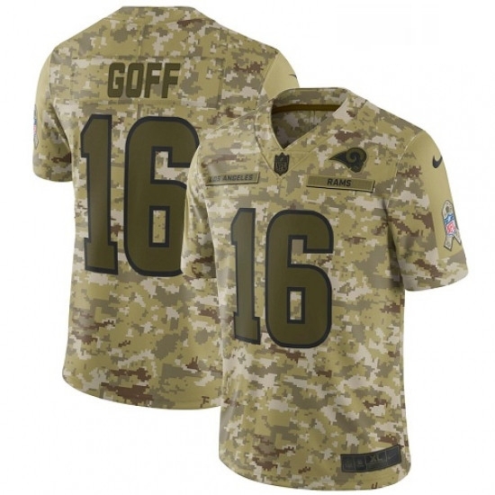 Men Nike Los Angeles Rams 16 Jared Goff Limited Camo 2018 Salute to Service NFL Jersey Men Nike Los Angeles Rams 16 Jared Goff Limited Camo 2018 Salute to Service NFL Jersey