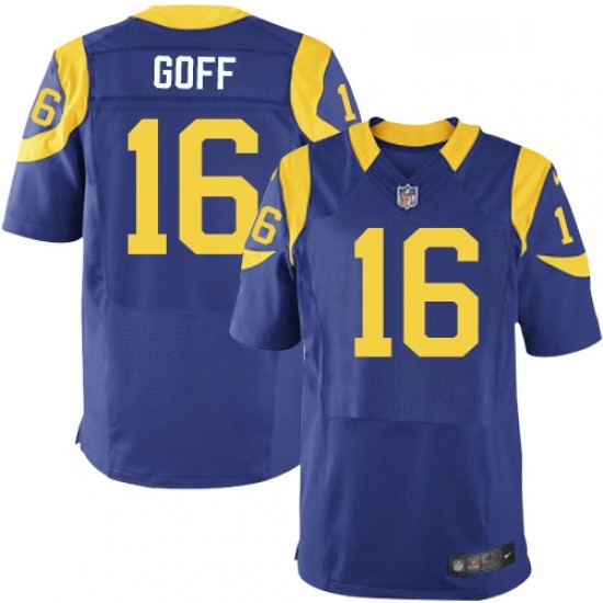 Men Nike Los Angeles Rams 16 Jared Goff Royal Blue Alternate Vapor Untouchable Elite Player NFL Jersey Men Nike Los Angeles Rams 16 Jared Goff Royal Blue Alternate Vapor Untouchable Elite Player NFL Jersey