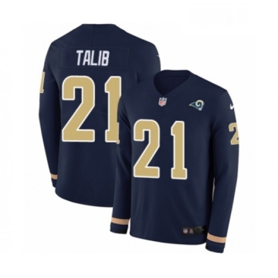 Men Nike Los Angeles Rams 21 Aqib Talib Limited Navy Blue Therma Long Sleeve NFL Jersey Men Nike Los Angeles Rams 21 Aqib Talib Limited Navy Blue Therma Long Sleeve NFL Jersey