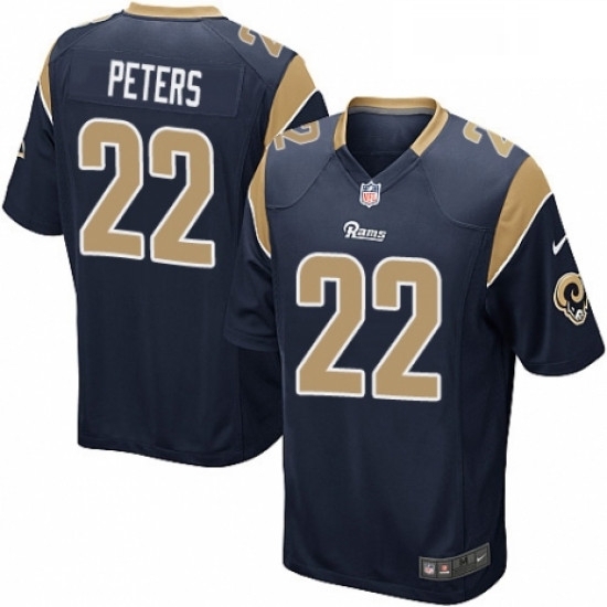 Men Nike Los Angeles Rams 22 Marcus Peters Game Navy Blue Team Color NFL Jersey Men Nike Los Angeles Rams 22 Marcus Peters Game Navy Blue Team Color NFL Jersey