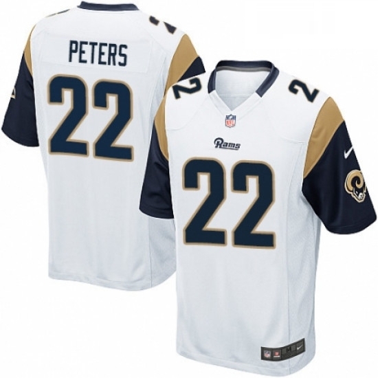 Men Nike Los Angeles Rams 22 Marcus Peters Game White NFL Jersey Men Nike Los Angeles Rams 22 Marcus Peters Game White NFL Jersey