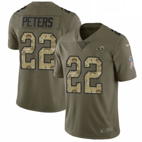 Men Nike Los Angeles Rams 22 Marcus Peters Limited OliveCamo 2017 Salute to Service NFL Jersey Men Nike Los Angeles Rams 22 Marcus Peters Limited OliveCamo 2017 Salute to Service NFL Jersey