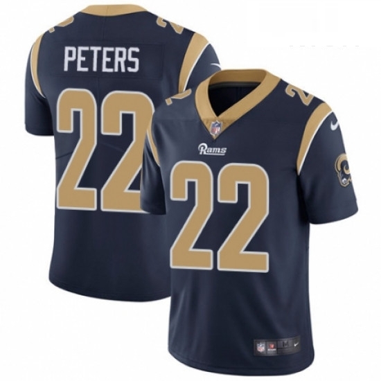 Men Nike Los Angeles Rams 22 Marcus Peters Navy Blue Team Color Vapor Untouchable Limited Player NFL Jersey Men Nike Los Angeles Rams 22 Marcus Peters Navy Blue Team Color Vapor Untouchable Limited Player NFL Jersey
