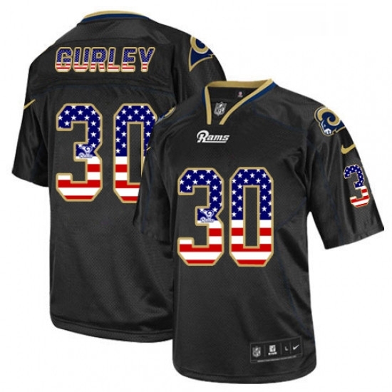 Men Nike Los Angeles Rams 30 Todd Gurley Elite Black USA Flag Fashion NFL Jersey Men Nike Los Angeles Rams 30 Todd Gurley Elite Black USA Flag Fashion NFL Jersey