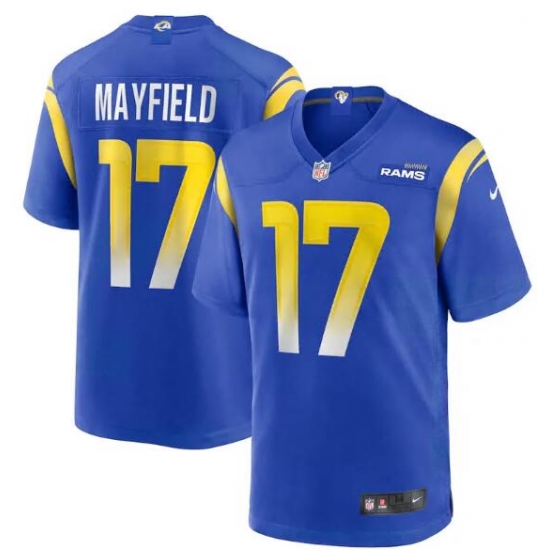 Men Nike Los Angeles Rmas Baker Mayfield #17 Blue Vapor Limited Jersey Men Nike Los Angeles Rmas Baker Mayfield #17 Blue Vapor Limited Jersey