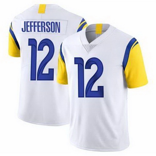 Men Nike Rams 12 Van Jefferson White Vapor Untouchable Limited Jersey Men Nike Rams 12 Van Jefferson White Vapor Untouchable Limited Jersey