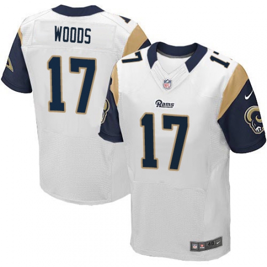 Men Nike Rams #17 Robert Woods White Stitched NFL Elite Jersey Men Nike Rams #17 Robert Woods White Stitched NFL Elite Jersey