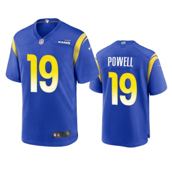 Men's Los Angeles Rams #19 Brandon Powell Royal Stitched Football Game Jersey Men's Los Angeles Rams #19 Brandon Powell Royal Stitched Football Game Jersey