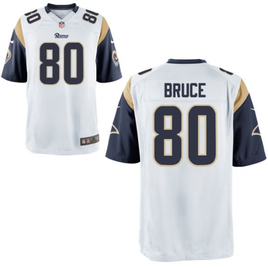 Men's Nike St. Louis Rams 80 Isaac Bruce Game White Road NFL Jersey Men's Nike St. Louis Rams 80 Isaac Bruce Game White Road NFL Jersey