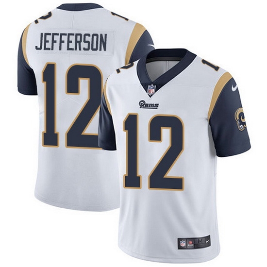 Nike Rams 12 Van Jefferson White Men Stitched NFL Vapor Untouchable Limited Jersey Nike Rams 12 Van Jefferson White Men Stitched NFL Vapor Untouchable Limited Jersey