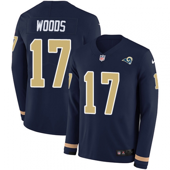 Nike Rams 17 Robert Woods Navy Blue Team Color Men s Stitched NFL Limited Therma Long Sleeve Jersey Nike Rams 17 Robert Woods Navy Blue Team Color Men s Stitched NFL Limited Therma Long Sleeve Jersey