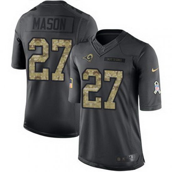 Nike Rams #27 Tre Mason Black Mens Stitched NFL Limited 2016 Salute to Service Jersey Nike Rams #27 Tre Mason Black Mens Stitched NFL Limited 2016 Salute to Service Jersey