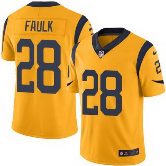 Nike Rams #28 Marshall Faulk Gold Mens Stitched NFL Limited Rush Jersey Nike Rams #28 Marshall Faulk Gold Mens Stitched NFL Limited Rush Jersey