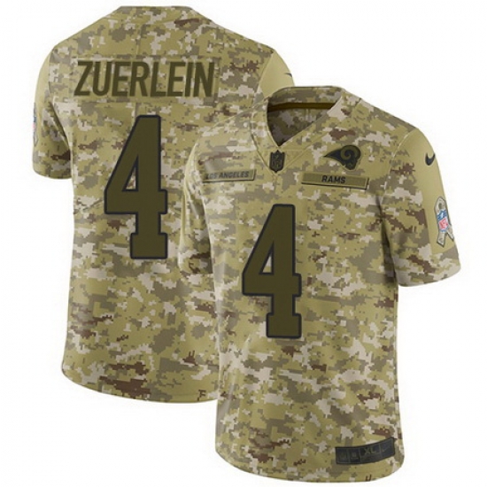 Nike Rams #4 Greg Zuerlein Camo Mens Stitched NFL Limited 2018 Salute To Service Jersey Nike Rams #4 Greg Zuerlein Camo Mens Stitched NFL Limited 2018 Salute To Service Jersey