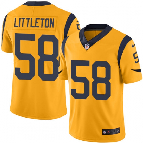 Nike Rams 58 Cory Littleton Gold Mens Stitched NFL Limited Rush Jersey Nike Rams 58 Cory Littleton Gold Mens Stitched NFL Limited Rush Jersey