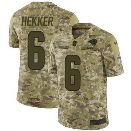 Nike Rams #6 Johnny Hekker Camo Mens Stitched NFL Limited 2018 Salute To Service Jersey Nike Rams #6 Johnny Hekker Camo Mens Stitched NFL Limited 2018 Salute To Service Jersey