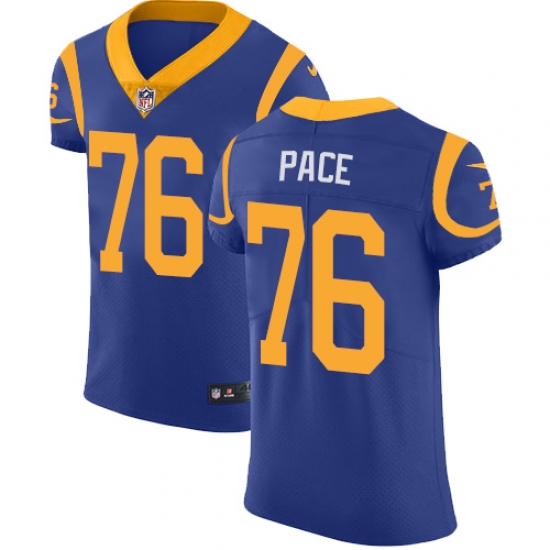 Nike Rams #76 Orlando Pace Royal Blue Alternate Mens Stitched NFL Vapor Untouchable Elite Jersey Nike Rams #76 Orlando Pace Royal Blue Alternate Mens Stitched NFL Vapor Untouchable Elite Jersey