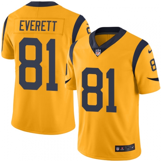 Nike Rams #81 Gerald Everett Gold Mens Stitched NFL Limited Rush Jersey Nike Rams #81 Gerald Everett Gold Mens Stitched NFL Limited Rush Jersey