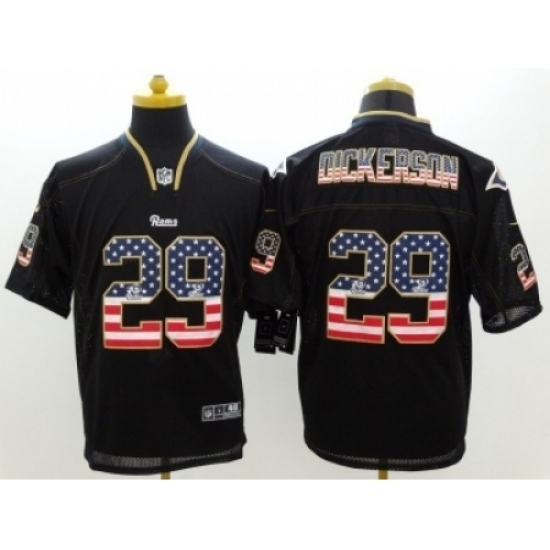 Nike St. Louis Rams 29 Eric Dickerson Black Elite USA Flag Fashion NFL Jersey Nike St. Louis Rams 29 Eric Dickerson Black Elite USA Flag Fashion NFL Jersey