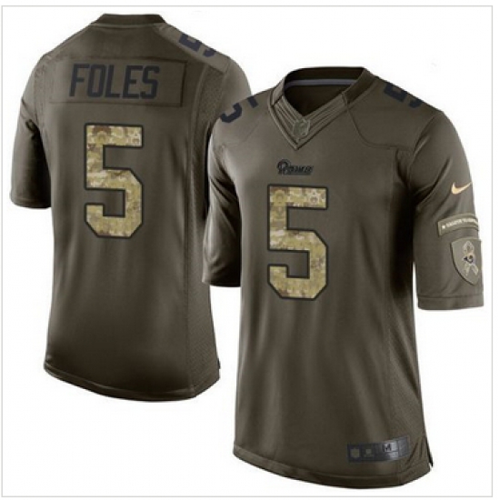 Nike St Louis Rams #5 Nick Foles Green Men 27s Stitched NFL Limited Salute to Service Jersey Nike St Louis Rams #5 Nick Foles Green Men 27s Stitched NFL Limited Salute to Service Jersey