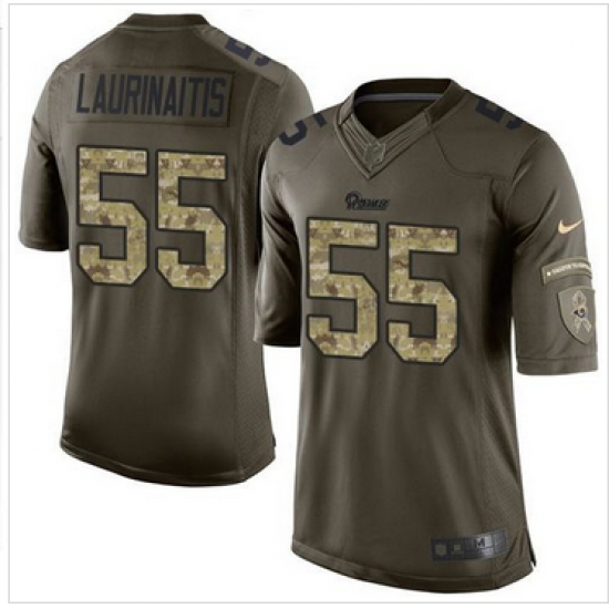 Nike St Louis Rams #55 James Laurinaitis Green Men 27s Stitched NFL Limited Salute to Service Jersey Nike St Louis Rams #55 James Laurinaitis Green Men 27s Stitched NFL Limited Salute to Service Jersey