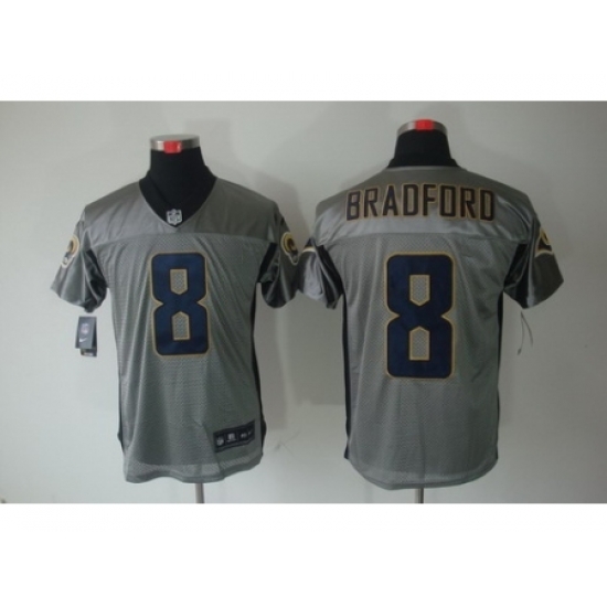 Nike St. Louis Rams 8 Sam Bradford Grey Elite Shadow NFL Jersey Nike St. Louis Rams 8 Sam Bradford Grey Elite Shadow NFL Jersey