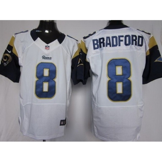 Nike St. Louis Rams 8 Sam Bradford White Elite NFL Jersey Nike St. Louis Rams 8 Sam Bradford White Elite NFL Jersey