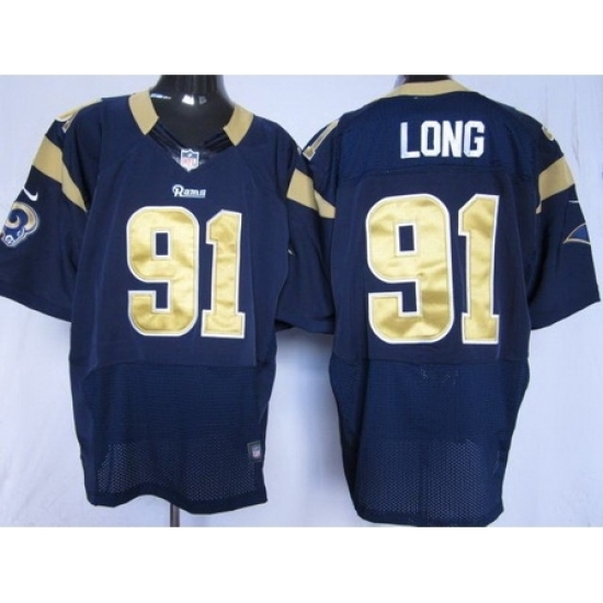 Nike St. Louis Rams 91 Chris Long Blue Elite NFL Jersey Nike St. Louis Rams 91 Chris Long Blue Elite NFL Jersey
