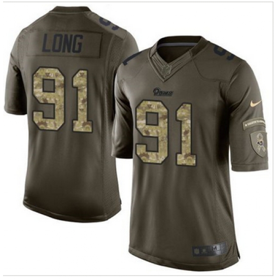 Nike St Louis Rams #91 Chris Long Green Men 27s Stitched NFL Limited Salute to Service Jersey Nike St Louis Rams #91 Chris Long Green Men 27s Stitched NFL Limited Salute to Service Jersey