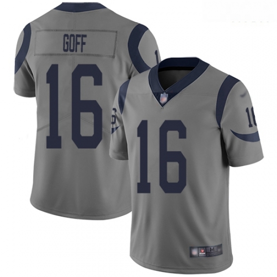 Rams 16 Jared Goff Gray Men Stitched Football Limited Inverted Legend Jersey Rams 16 Jared Goff Gray Men Stitched Football Limited Inverted Legend Jersey