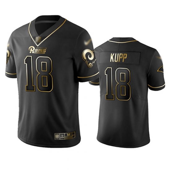 Rams 18 Cooper Kupp Black Men Stitched Football Limited Golden Edition Jersey Rams 18 Cooper Kupp Black Men Stitched Football Limited Golden Edition Jersey