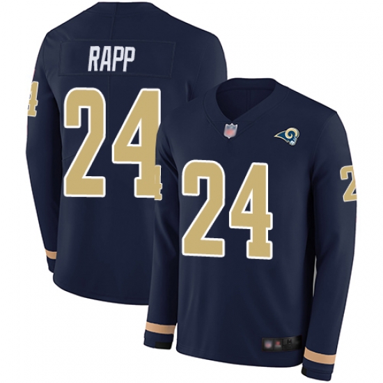 Rams 24 Taylor Rapp Navy Blue Team Color Men Stitched Football Limited Therma Long Sleeve Jersey Rams 24 Taylor Rapp Navy Blue Team Color Men Stitched Football Limited Therma Long Sleeve Jersey