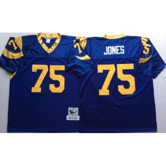 Rams 75 Deacon Jones Blue Throwback Jersey Rams 75 Deacon Jones Blue Throwback Jersey